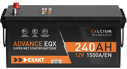 EXAKT LKW Batterie 12V 240Ah 1500A/EN ersetzt 225Ah 230Ah 220ah 235Ah 210Ah 200Ah verschlossen wartungsfrei Starterbatterie Schlepper Traktor