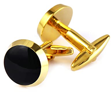 Manschettenknöpfe Gold Rund, Cufflinks for Men Wedding Runden Kupfer 1.7CM für Männer Vater Freund Tuxedo Shirt