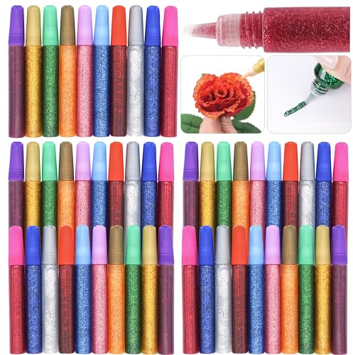 Glitzer Klebestifte für Kinder, Malerei Glitzer Stifte Schreibwaren Set Gelstifte für Kunst und Handwerk, Schreibwaren für Kinder (Glitzerstifte (50 Stück))