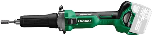 HiKOKI Akku Geradschleifer GP18DA (18V, Brushless Motor, Spannzange Ø: 6 mm, Spindelhals Ø: 40 mm, Schleifstifte Ø max.: 50 mm, Leerlaufdrehzahl: 7000-29000 min-1) Zubehör im Transportkoffer.
