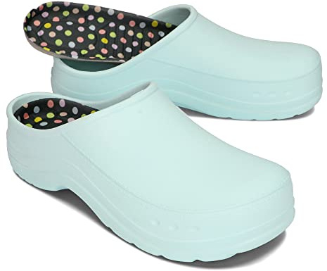 BeComfy Damen Herren Eva Clogs Bequeme Ultraleichte Gartenschuhe 35-46 EU (Hellblau, 41)