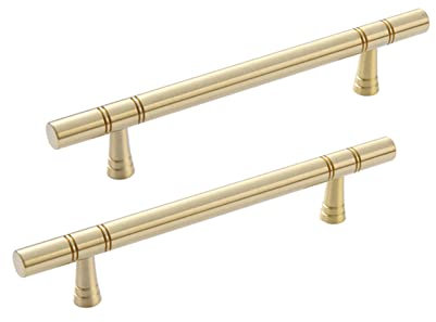 SZLXJMFL Möbelgriffe Massive Messing, 2 Stück Handgriffe Gold Schrankgriffe, Länge: 50-380 mm Zuggriffe, Kleiderschrank Zieht Griffe Küchenschrank Türgriffe Schubladenknöpfe-220mm/8.7in