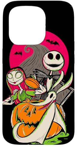 Disney 100 Nightmare Before Christmas Halloween Jack & Sally Custodia per iPhone 15 Pro