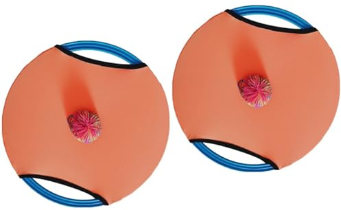 Toyvian 2piezas Juego De Atrapa y Disco Volador para Niño Niña y Familias Mejora La Coordinación Mano-Ojo Juguete Divertido para Actividades Al Aire y Interiores Color Naranja