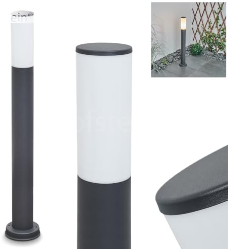 HOFSTEIN Wegeleuchte Caserta, Außenwegeleuchte aus Metall/Kunststoff in Anthrazit/Weiß, moderne Außenleuchte für Garten, Außenbereich, Hof, Terrasse, Höhe 80 cm, E27, IP44