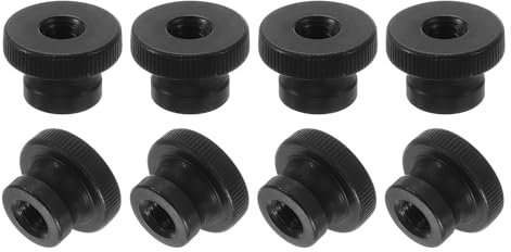 QUARKZMAN Dadi a Farfalla Scanalati, 8 Pezzi Dado M8 in Acciaio al Carbonio con Foro Passante per Parti Stampante 3D, Nero