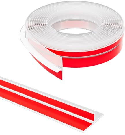 Elvone T-Shaped Door Draft Stopper, 1.97 in x 20 Ft Silicone Seal Strip for Windows Gaps, Weather Stripping Seal Strip Shower Sweep, Clear