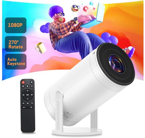 Weelikeit Projektor, 2024 Upgraded 4K Mini Projektor mit Lautsprecher für Home Movie Projector, Native 1080P Bluetooth Projektor, Outdoor Video Projektor für HDMI/USB/VGA/Smartphone/TV Box/Laptop