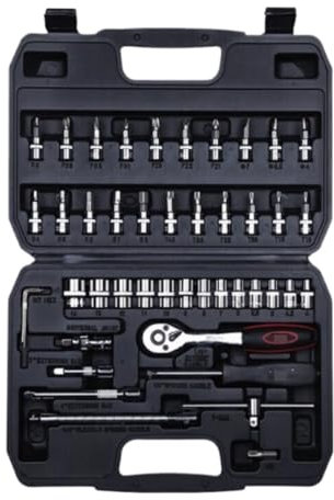 Caisse A Outil Malette Outils Kit D'outils De Jeu De Clés À Douille D'entraînement De 46 Pièces Avec Manchon De Joint Universel De Clé Boite A Outils Complete