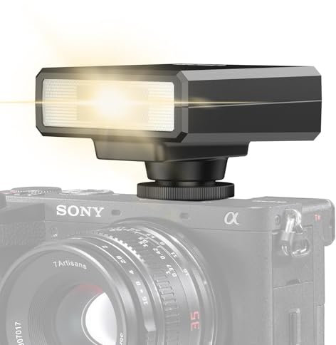 Mini Camera Flash Speedlite GN12 5600K Standard Hot Shoe Mount,Compatible with Sony Canon Nikon Panasonic Olympus DSLR Camera