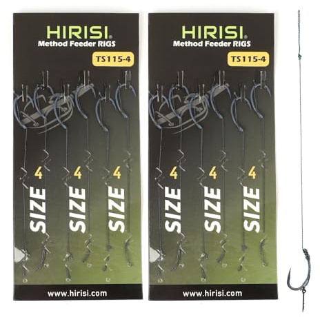 12 Stück Karpfenangeln Haar Rigs Gebogene Karpfen Rigs Haken Anti-Tangle Swivel Geflochtene Schnur Feeder Angelgerät