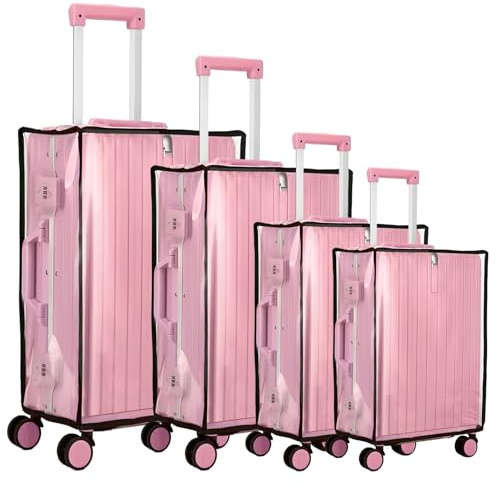 LDHHYH 4PCS Clear Suitcase Protectors, 22/24/28/30 Inch Suitcase Covers, Clear PVC Waterproof Luggage Covers for Wheeled Trolley Case Home Travel