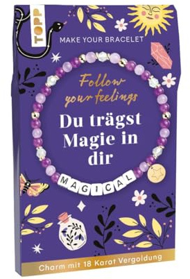Follow your Feelings - Make your bracelet - Schmuckset Magical: Anleitung und Material für ein Armband. Mit gestalteter Geschenkkarte