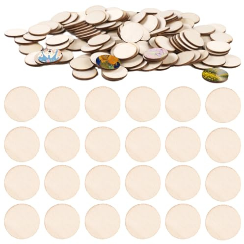400 Pièces Petit Disques en Bois Rond, Poli Lisse Non Peint sans Trou | 20mm x 2mm pour Artisanat et Décoration Idéaux pour Pyrogravure, Peinture, Mariage Fête Décoration d'Anniversaire et Noël