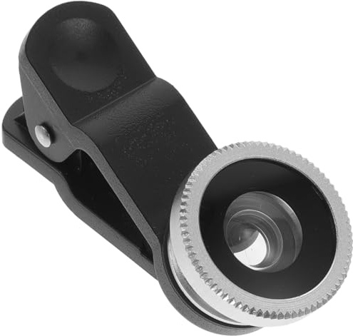Objectif de Téléphone Portable Clip, Interface 52mm | Angle Large, Macro et Fisheye, Alliage D’Aluminium Verre, Compatible Téléphone Tablette, Argenté