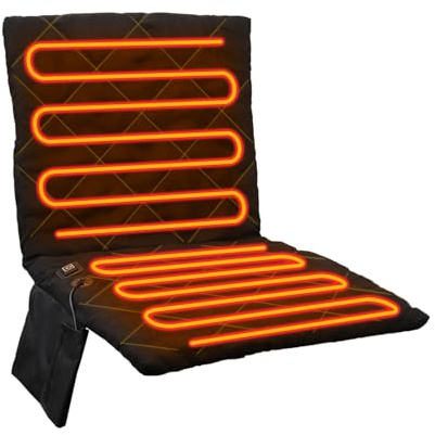 Cojín de Asiento con Calefacción, 40cm Asientos de Estadio Calefactores, Silla al Aire Libre Calefactora con Calefacción de 3 Niveles, Cojín Térmico Portátil, Ultrasuave Almohadilla Térmica Eléctrica