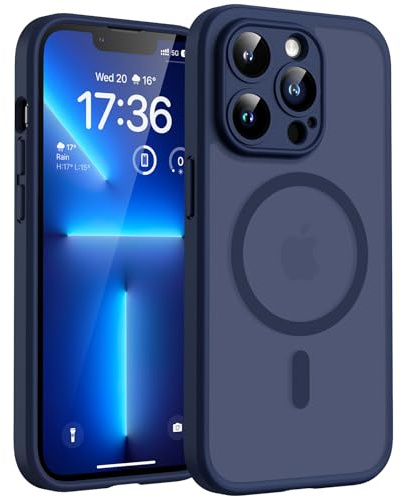 TOCOL für iPhone 13 Pro Hülle, Kompatibel mit MagSafe, Matt Hellblau | Eingebauter Magnetring, Vollständiger Kameraschutz, Militärschutz Stoßfest Kratzfest Haltbarkeit, Durchscheinend Rückseite