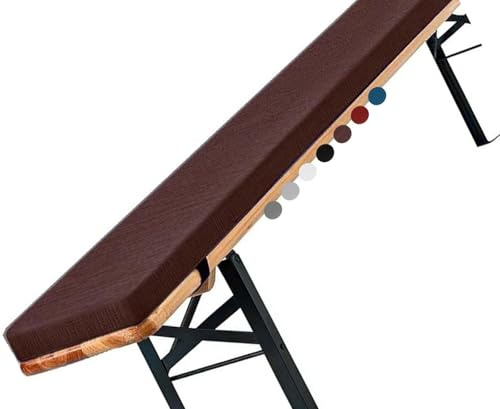Outdoor/Indoor Non-Slip Bench Cushions 32x20x2in, Rectangular Zippered Seat Pads for Deck Chairs, Swings, Beer Tents - Dark Curry, Fits 36/40/48/60in Furniture.