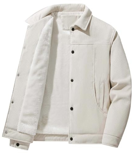 Generisch - Giacca invernale da uomo in corduroy, giacca da tempo libero invernale calda, vestiti da uomo con vestibilità ampia e leggera, comodi per l'abbigliamento quotidiano, mantello leggero per