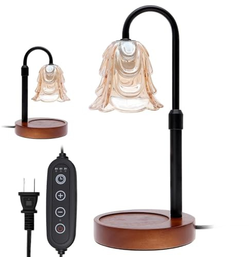 Candle Warmer Lamp with Timer, 4 Dimmable Flower Lamps Warmer with Adjustable Height Holder, Candle Lamp for Bedroom, Bathroom and Office, Ideal Gifts for Women's Birthday, Christmas, Anniversary