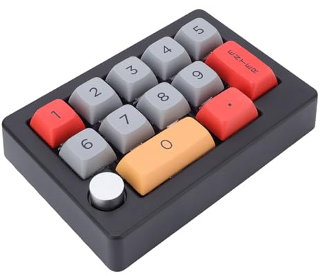 VBESTLIFE Pavé Numérique Mécanique, pavé Numérique Programmable Macro à 12 Touches avec Rétroéclairage RVB et Bouton de Joystick, pour Wins 7, 8, 10, pour OS X (Black)