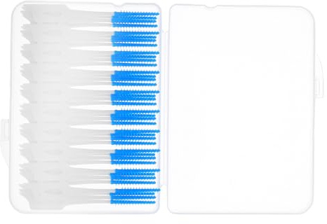 TOVINANNA 40 Stück Silikon Interdentalbürsten Zahnzwischenraumbürsten Weich Blau Kompakt für Haushalt und Unterwegs zur Schonenden Zahnfleischreinigung