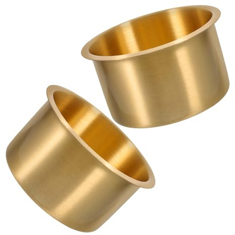 Gogogmee 2 Pezzi Portabicchieri Camper in Acciaio Inossidabile Placcato Supporto Robusto per Bottiglie e Bevande Resistente alla Corrosione per Barche Yacht e Veicoli da Campeggio Inserto