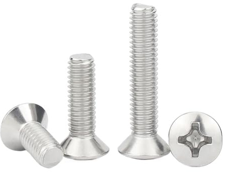 M2 M2.5 M3 M4 M5 M6 GB820 DIN966 A2-70 304 Perno de tornillo medio ovalado de cabeza avellanada elevada con ranura cruzada empotrada de acero inoxidable(16mm,50PCS-M3)