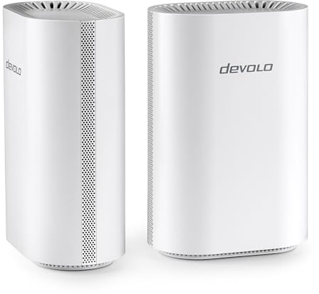devolo WiFi 7 Mesh BE9300 Tri-Band 2-Pack, Highspeed Mesh-WLAN-System, WLAN-Verstärker, bis zu 9.300 Mbit/s, 2,5 Gbit/s-LAN-Anschluss, weiß