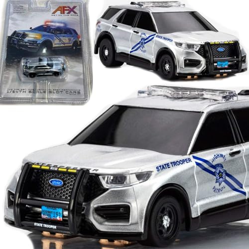 AFX 22105 Police Interceptor State Trooper Flashing Lights HO Slot Car MegaG+