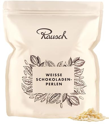 Rausch Plantagen Trinkschokolade Weiß 2 kg Beutel – Hochwertige weiße Schokolade Schokodrops – Kuvertüre Drops zum Backen, Dekorieren & für heiße Schokolade – Echte Trinkschokolade