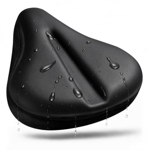 Siegvoll Fahrradsattel Überzug, wasserdichtes Fahrradsitzkissen aus PU | weiches Fahrradsitz Polster mit Schwamm, bequem & atmungsaktiv, für Damen und Herren, Fahrradzubehör