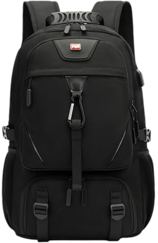 Neksong NULSTA Erweiterbarer Reiserucksack, Sportrucksack mit Schuhfach für Reise Sport Schule Arbeit (Schwarz(80L))