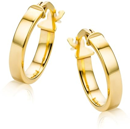OROVI Ohrringe Gold- 9 karat (375) Gelbgold – Goldene Creolen Damen, Creolen Gold 13.5 mm, Hypoallergene goldene Ohrringe, Ohrschmuck, Schmuck Damen, Goldschmuck - inkl. edler Schmuckbox