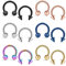 Crdifu 12er Nasenpiercing Set Hufeisen 14G Nasenring Circular Barbell Septum Lippe Nase Piercing Ring Edelstahl