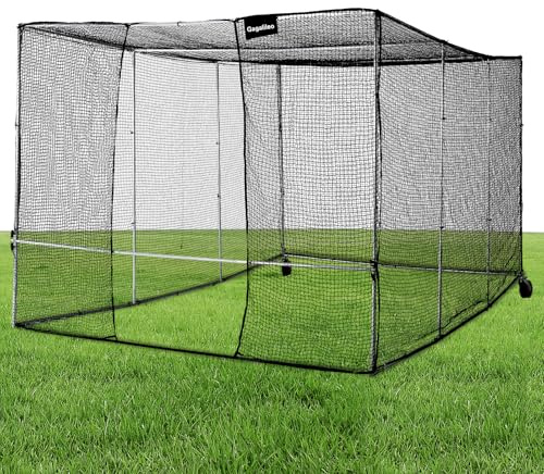 Gagalileo Baseball Batting Cage: Softball Professional Hitting Net with Wheels Alloy Steel Frame Heavy Duty for Backyard 16.5x10x8FT Beisbol Practice Training Coaches Players Youth Portable
