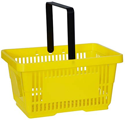 Elipo® Einkaufskorb Tragekorb Handelskorb Verkaufskorb Handkorb 22L Kunststoff Korb mit Griff 30kg (Gelb)