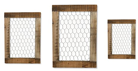 DARO DEKO Holz Wandgitter braun Wanddeko Fotohalter Collage 3er Set