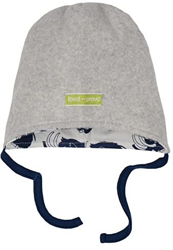 loud + proud Berretto Unisex per Bambini, Certificato GOTS, Argento, 42-44