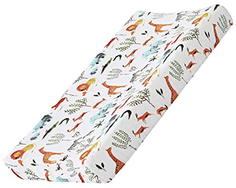 Baby Floral Diaper Changing Pad Cover Cradle Mattress Sheets, Changing Table Cover Changing Mat Cover Sheets 32''X 16'' (Cover Only, Pad Not Included) (Dinosaur Forest)