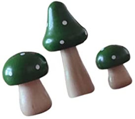 3 STK Saftig Deko Mikro-landschaftsminiatur Zaunhocker Keramik Frostfest Märchengarten Miniautre Miniatur-pilzfiguren Mini-holzpilze Puppe Kunsthandwerk Weihnachten Hölzern