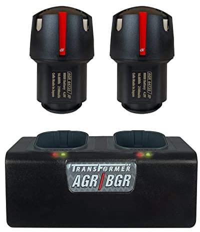 Artisan Power Double Charger and Two Replacement Batteries | Best for Andis PowerGroom AGR+ and BGR+ Series Clippers | NiMH Rechargeable Battery Pack | 2100 mAh - 27% Higher Than the OEM Batteries