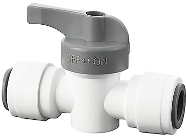 Qrity 1/4 Inline Tap/Shut-Off Valve/Isolation Valve, Reverse Osmosis Water Filtration System Water Pipe Control, 1 Piece
