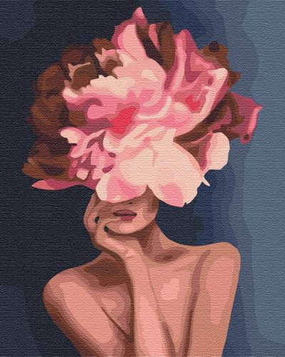 Artnapi Malen nach Zahlen Erwachsene mit Rahmen | DIY Handgemalt | Blume der Eleganz | Kit für Anfänger und Erwachsene | Set inklusive Acrylfarben & Pinsel | 40x50cm Leinwand | Ideal als Geschenk