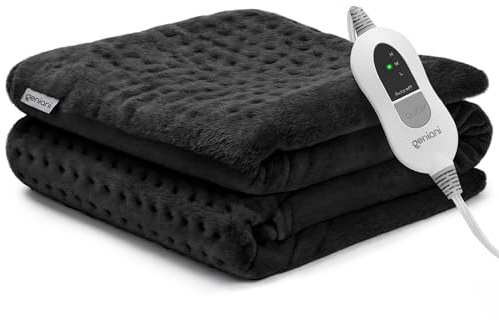 GENIANI Electric Heating Pad for Back Pain & Cramps Relief, Electric Throw, Auto Shut Off, Machine Washable, Moist Heat Pad for Neck & Shoulder, 12x24