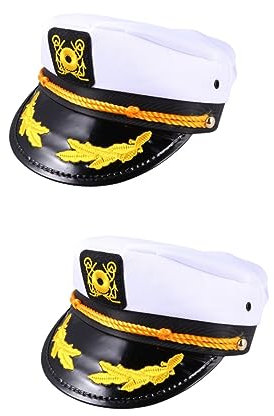 jojofuny 2st Party Performance Us Hut Cosplay Matrosenhut Matrosenmütze Männer Kostüm Hut Cosplay-kapitänsmütze Hut Für Männer Marineblauer Hut Herrenhüte Zubehör Kind Weiß