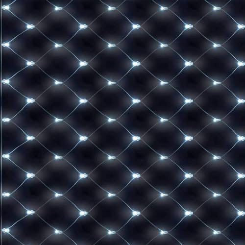 KINGCOO Solar Net String Lights, Waterproof 2Mx3M 200LED Net Mesh Curtain Light Solar Powered Fairy Icicle String Lights for Outdoor Indoor Garden Christmas Wedding Party Decorations (Cool White)