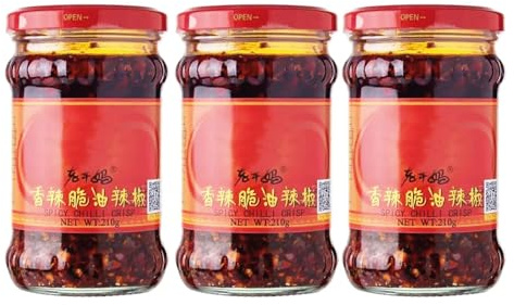 Criispyy Chilli in Oil 210g (Pack of 3) | Authentic Chinese Flavor | Irresistible Heat and Crunch | Enhances the Taste | Balanced Aromatic Spices and Savory Garlic | Spice Up Your Dishes