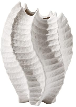 BUICCE Ceramic Coastal Vase for Flowers, Large Off White Decorative Piece, Modern Styling for Home or Office