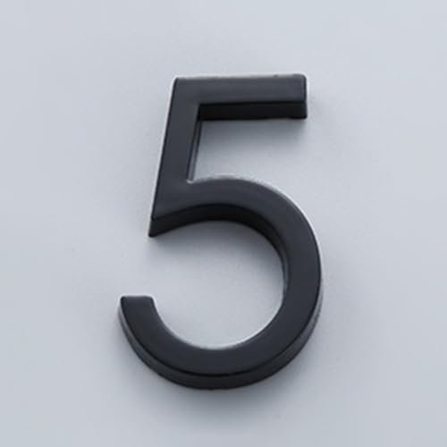 House Signs Door Number Plaques, 6 * 3.8 * 0.8cm 3D Mailbox Numbers Waterproof, For Doors, Mail Boxes, Hotel Rooms Door Number Stickers(5)